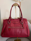 Vintage Coach red leather shoulder bag