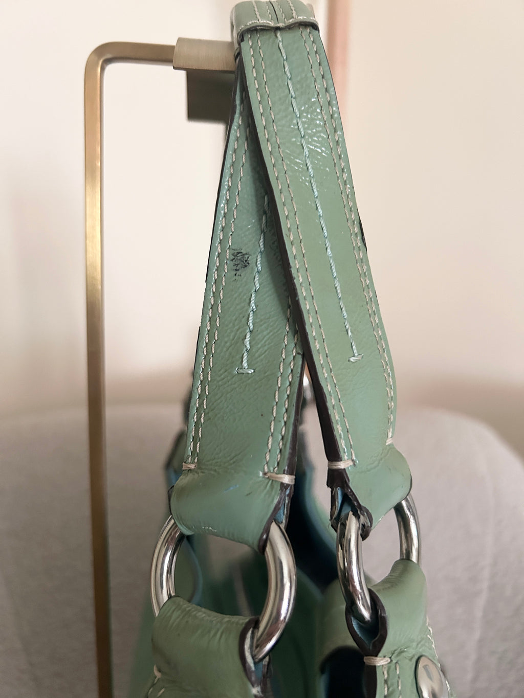 Vintage Coach Soho buckle green leather shoulder bag