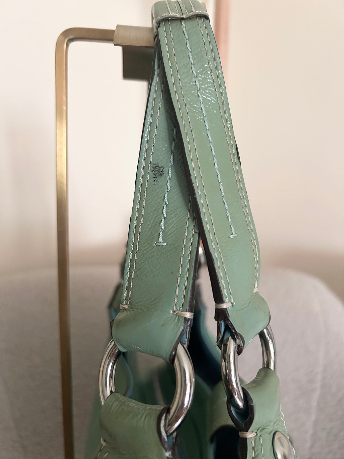Vintage Coach Soho buckle green leather shoulder bag