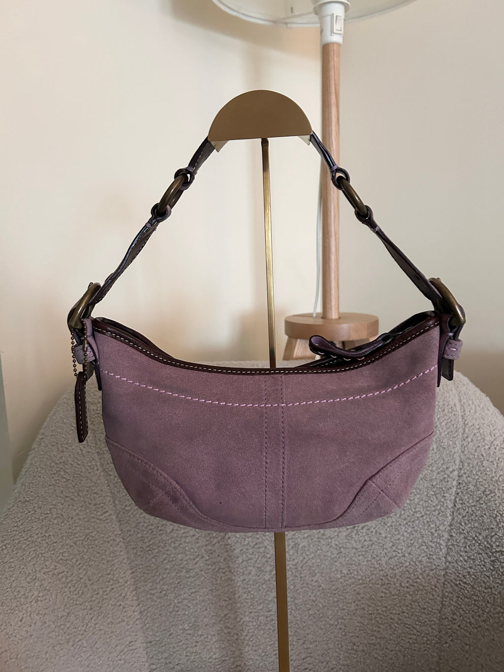 Vintage Coach purple suede shoulder bag