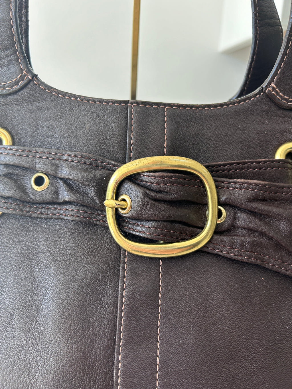 Vintage Coach brown leather Bleecker shoulder bag