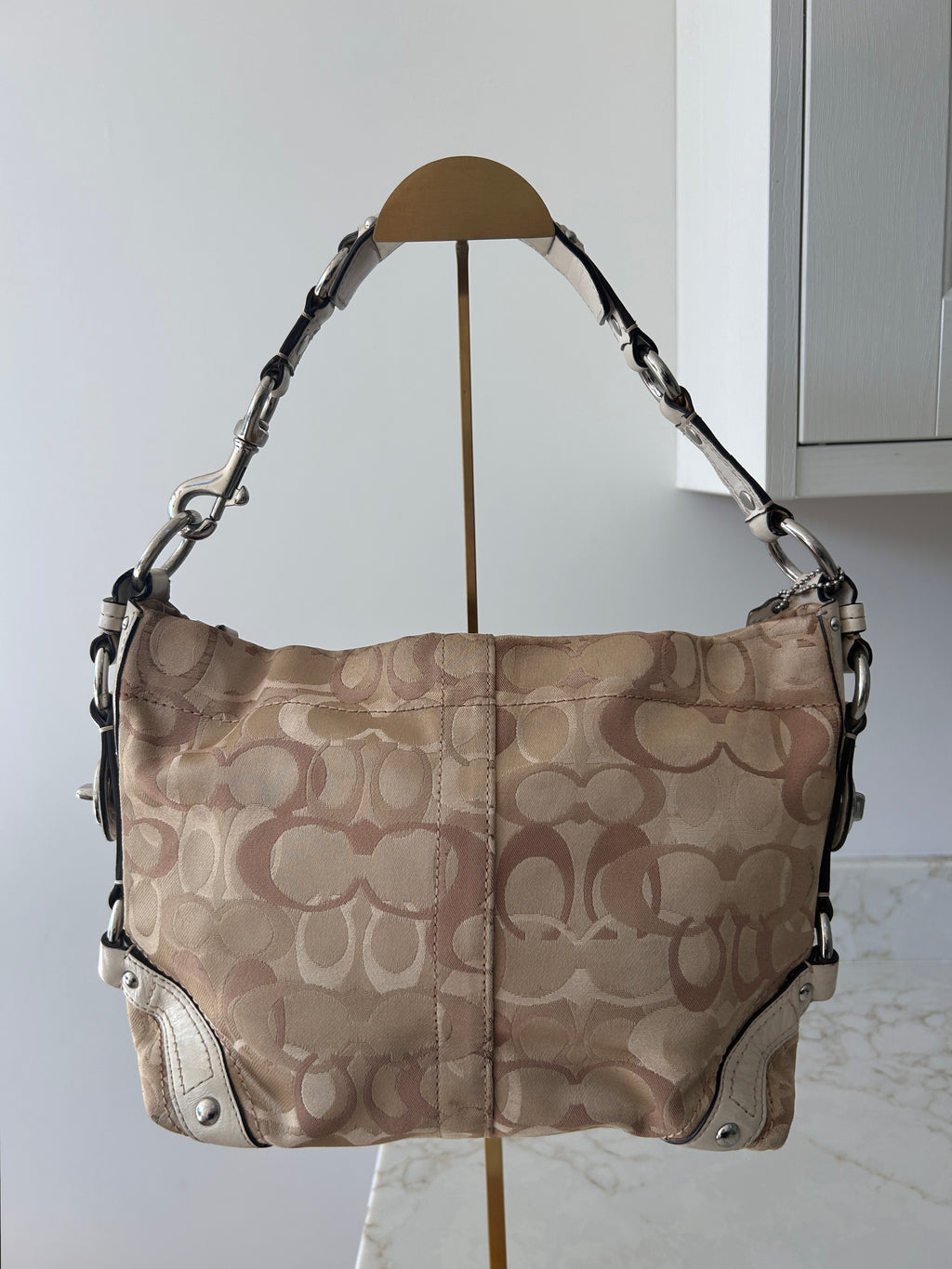 Vintage Coach optic monogram Carly shoulder bag