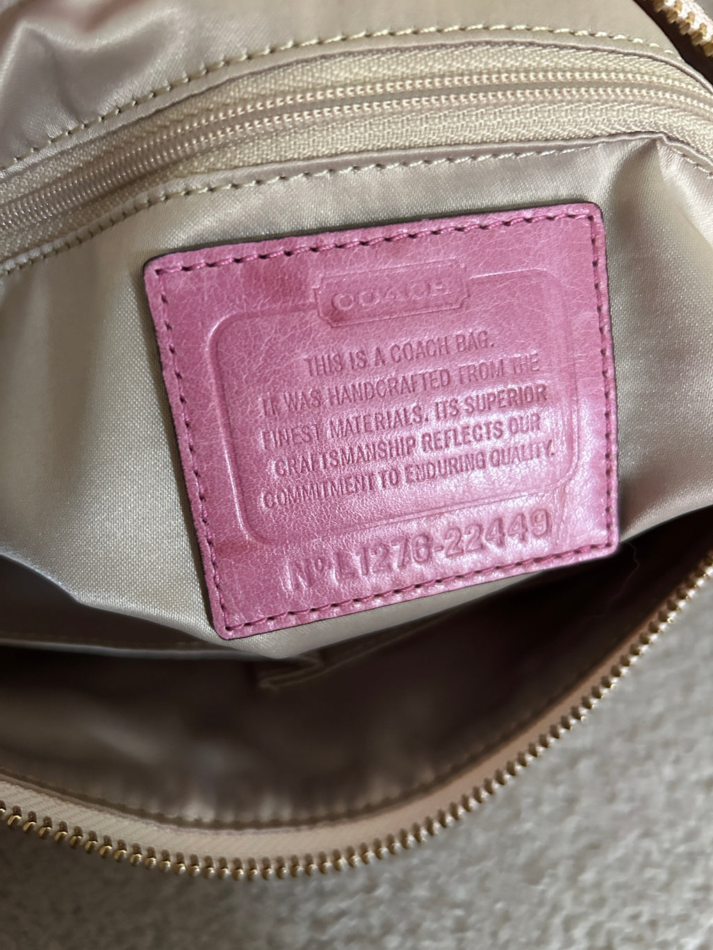 Vintage Coach pink monogram shoulder bag