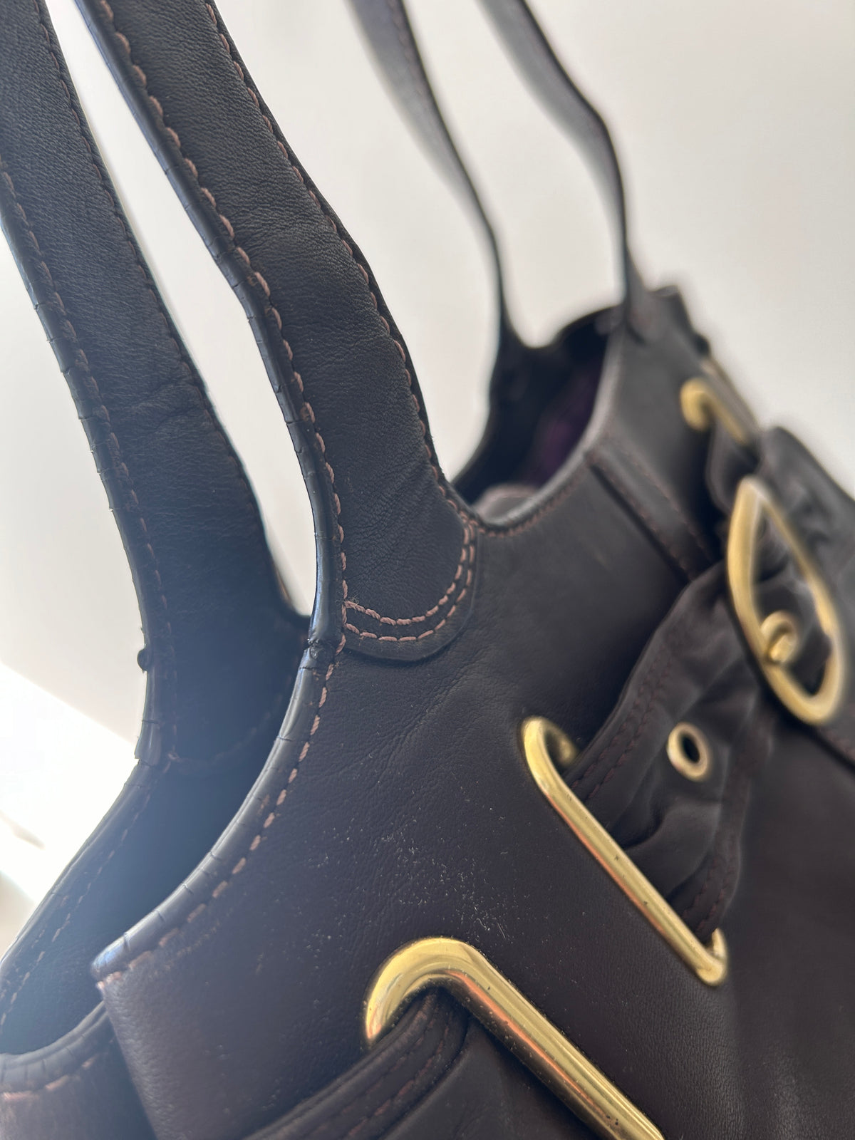 Vintage Coach brown leather Bleecker shoulder bag