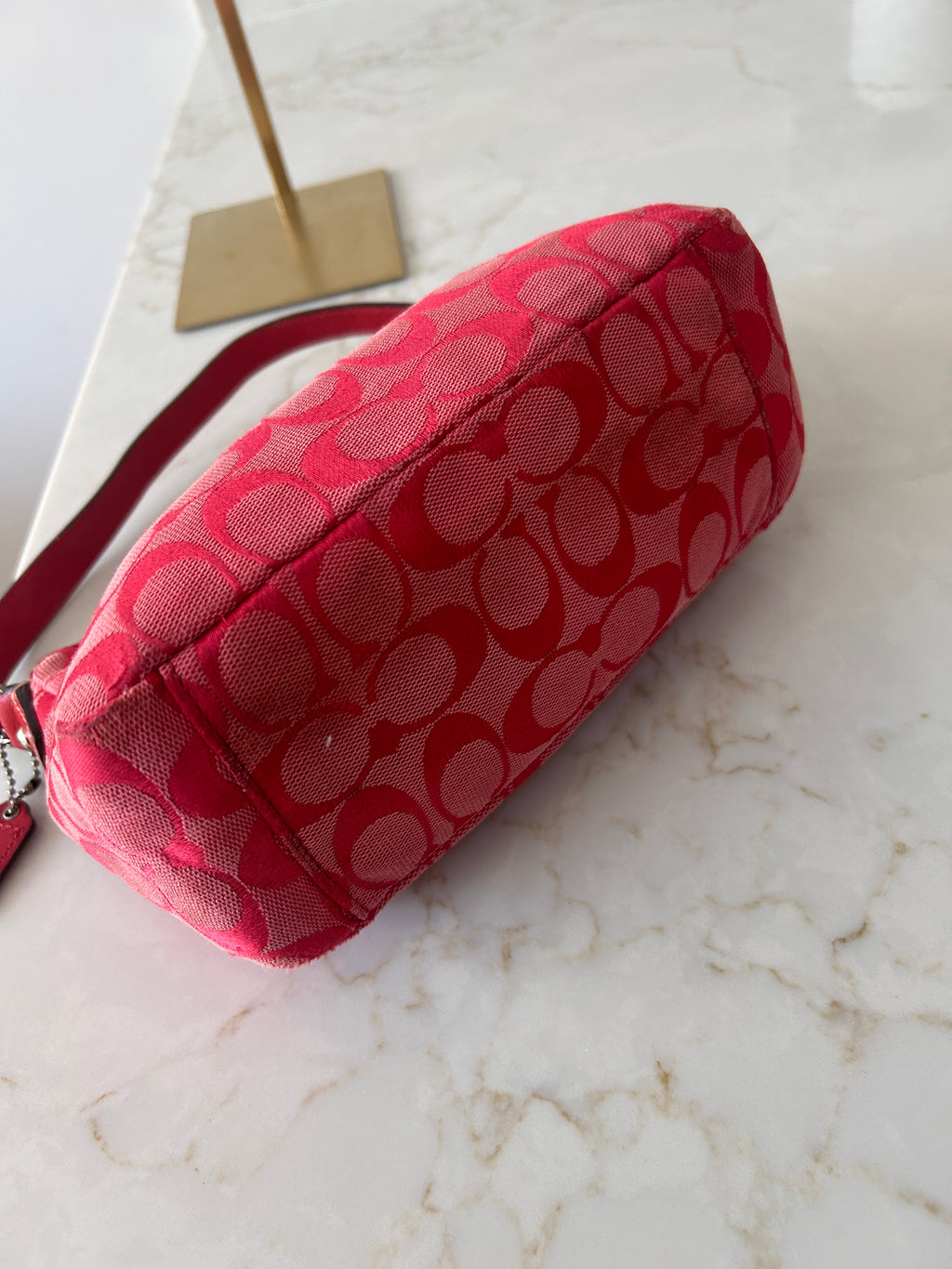Vintage Coach red monogram small shoulder bag