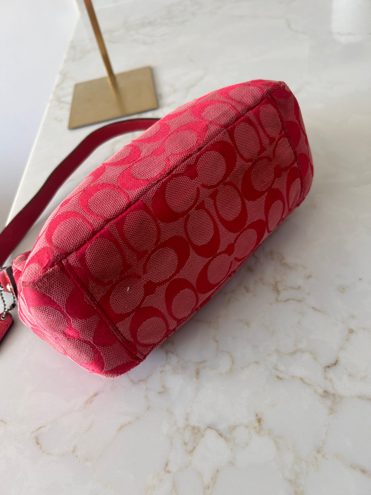 Vintage Coach red monogram small shoulder bag