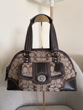 Vintage Coach turnlock brown monogram shoulder bag