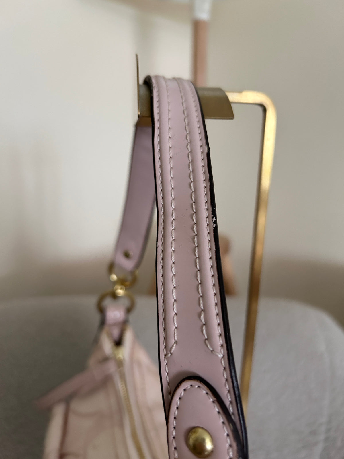 Vintage Coach pink monogram shoulder bag