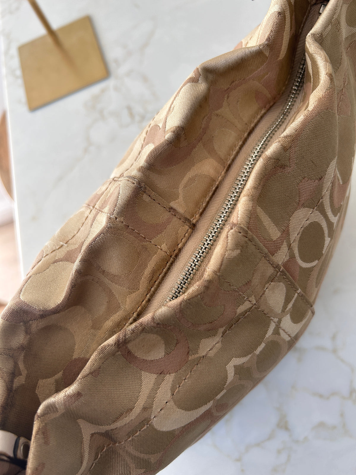 Vintage Coach optic monogram Carly shoulder bag