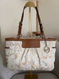 Vintage Coach optic monogram tote shoulder bag