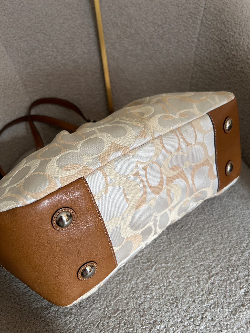 Vintage Coach optic monogram tote shoulder bag