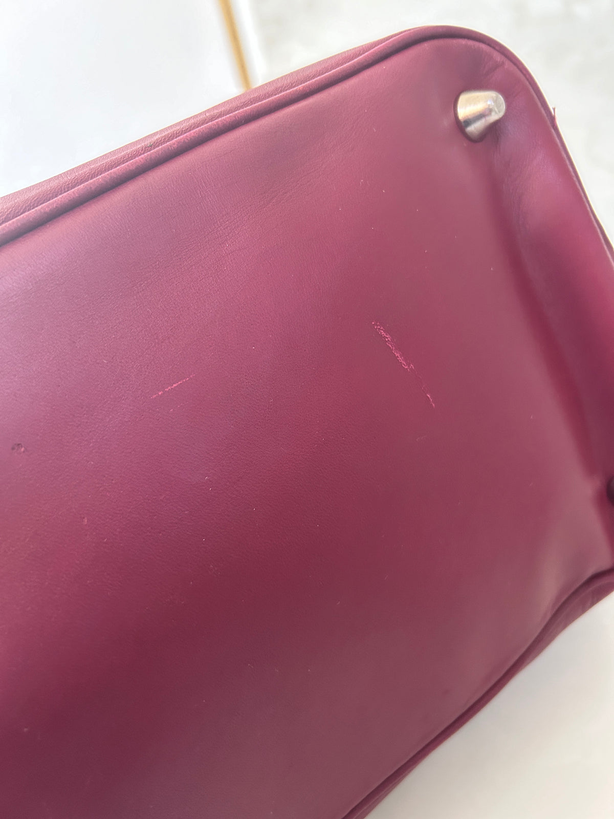 Vintage Coach burgundy leather buckle shoulder bag