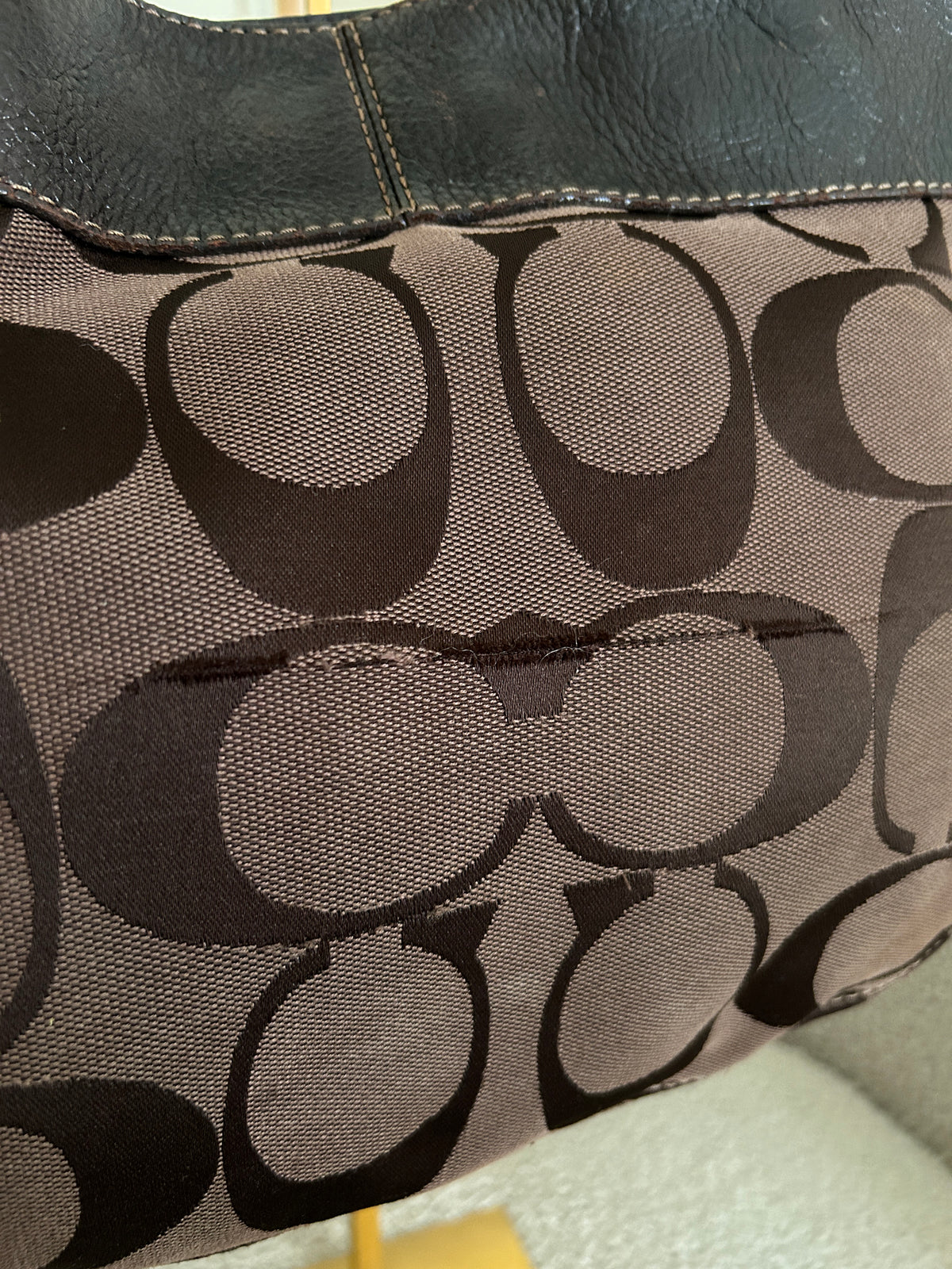 Vintage Coach chocolate brown Zoe shoulder bag