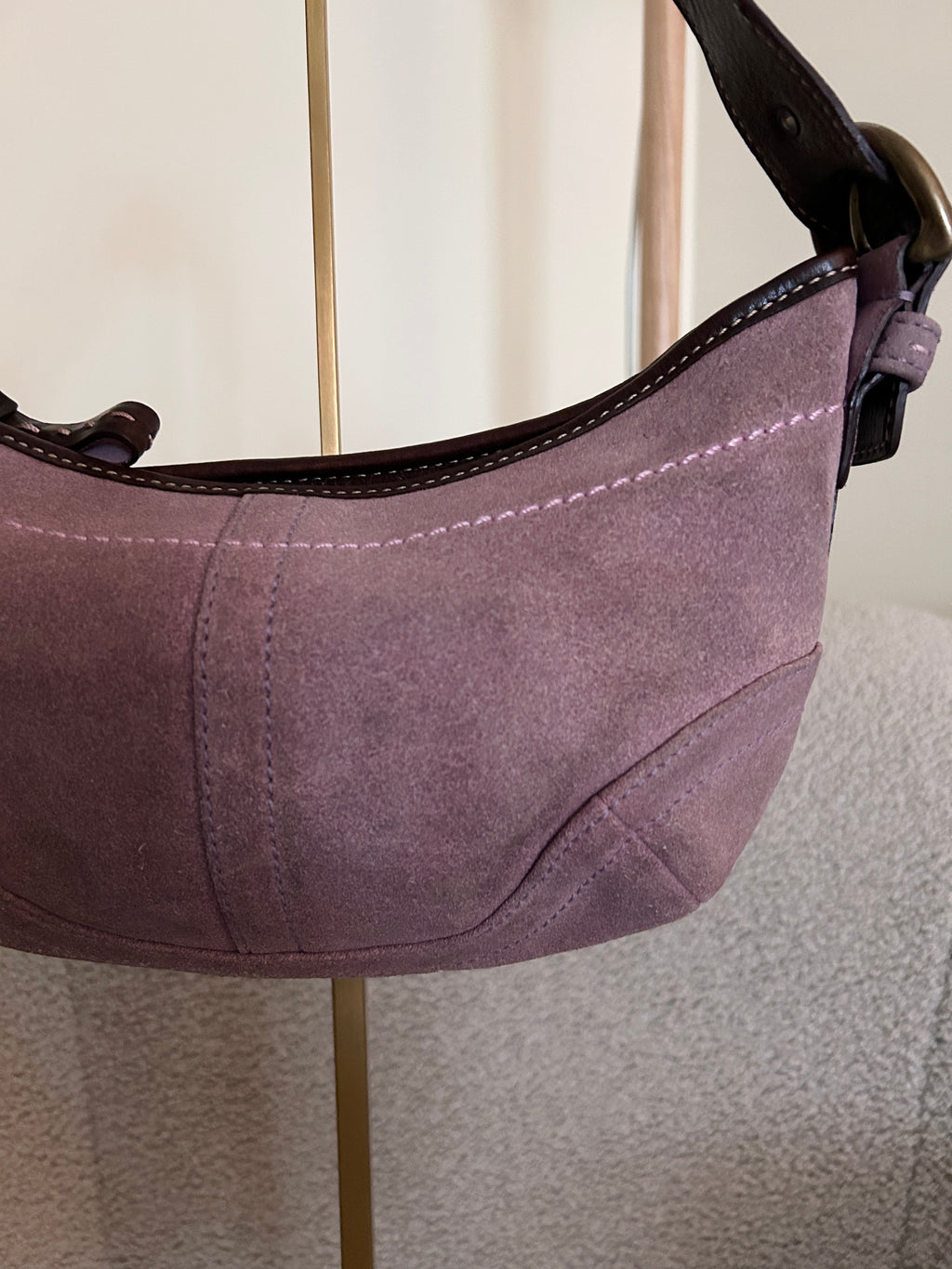Vintage Coach purple suede shoulder bag