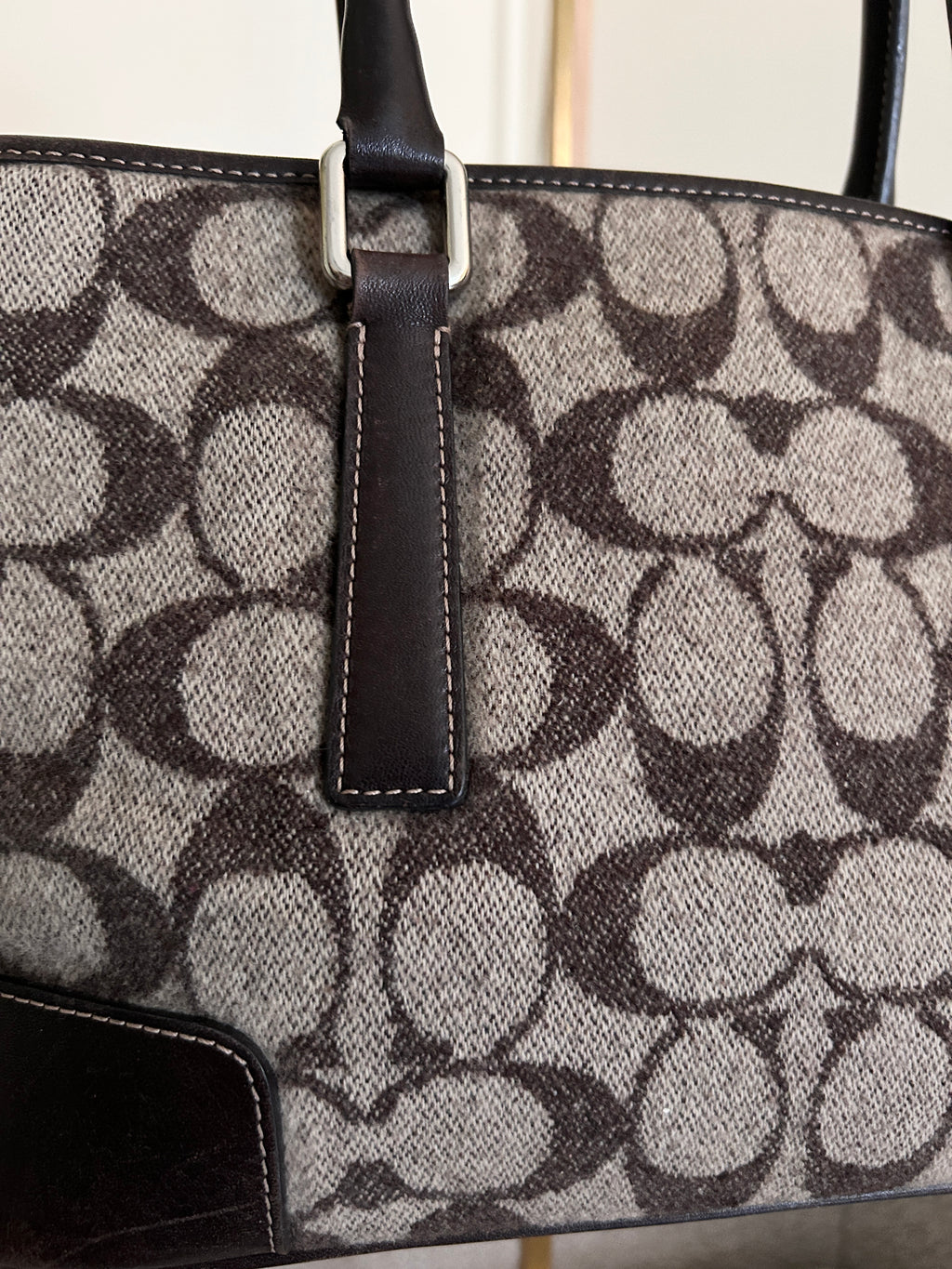 Vintage Coach wool shoulder bag