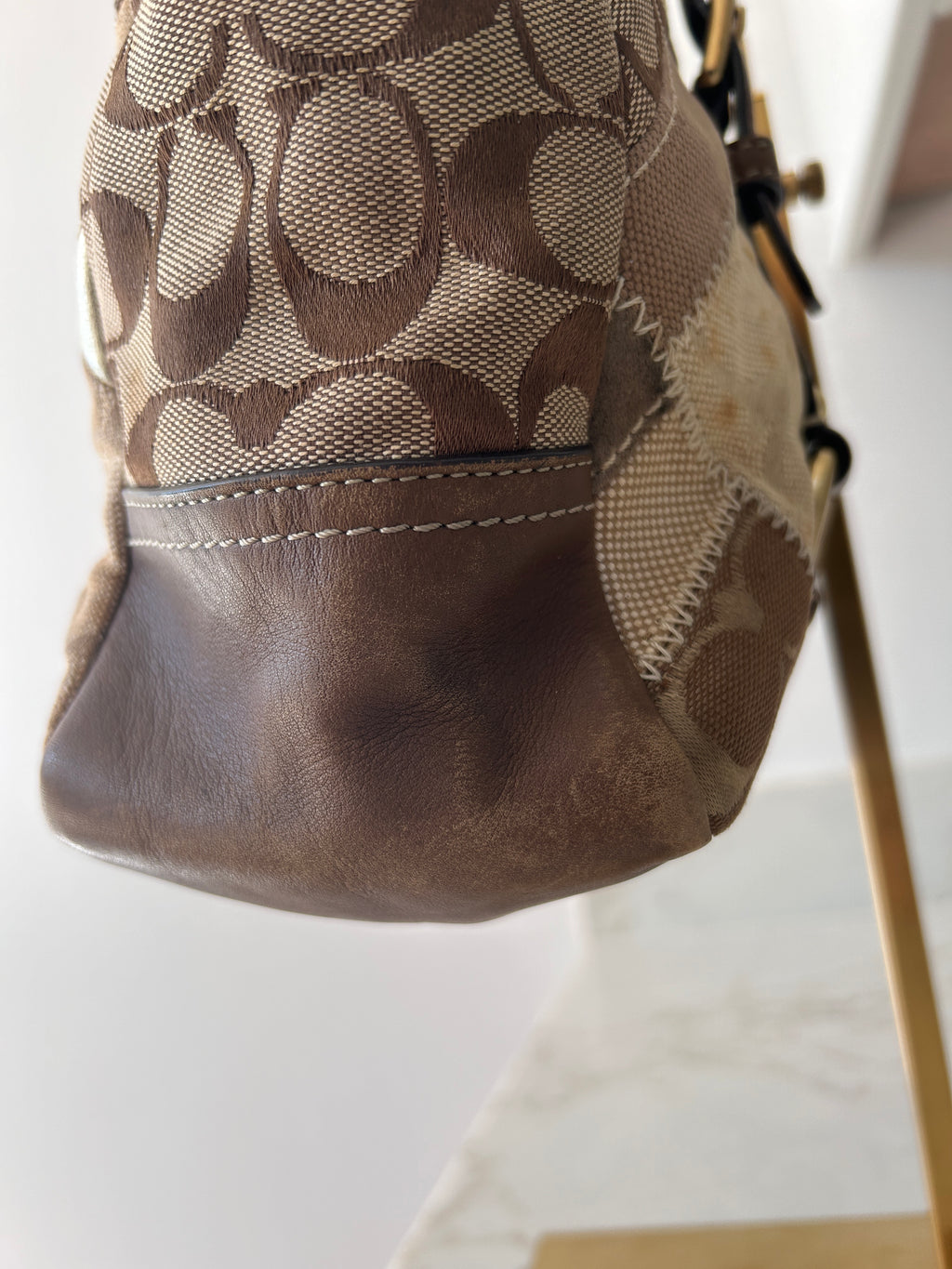 Vintage Coach patchwork tote shoulder bag