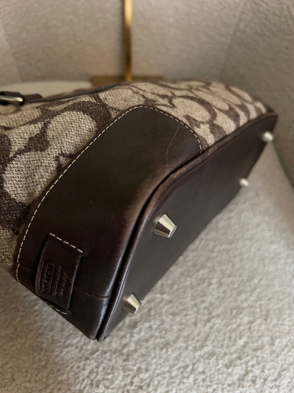 Vintage Coach wool shoulder bag
