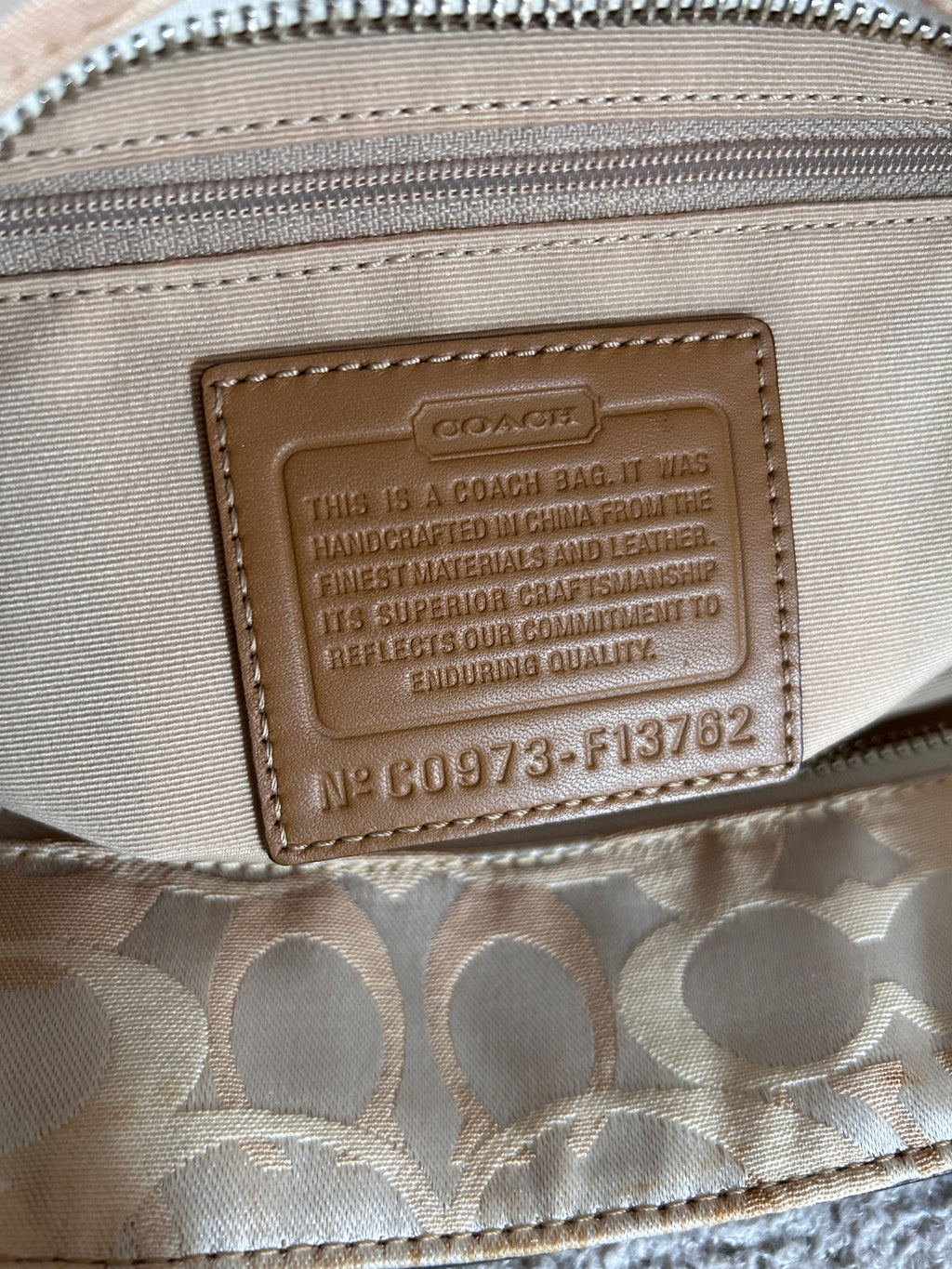 Vintage Coach optic monogram tote shoulder bag