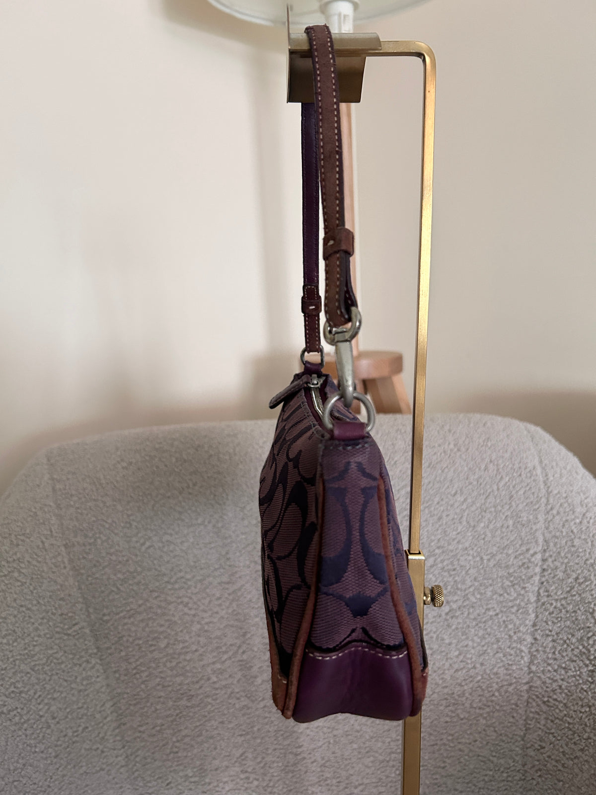 Vintage Coach purple monogram Demi shoulder bag