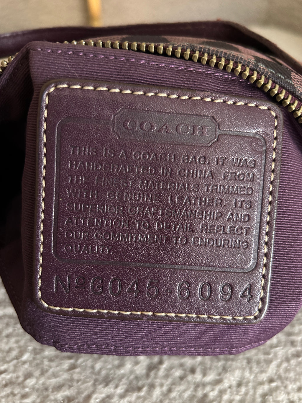 Vintage Coach purple monogram Demi shoulder bag