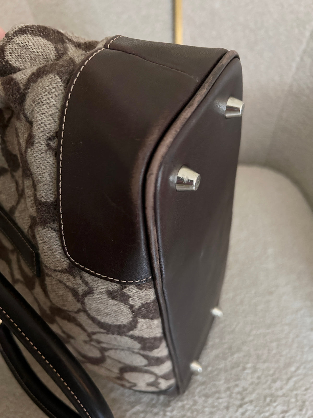Vintage Coach wool shoulder bag
