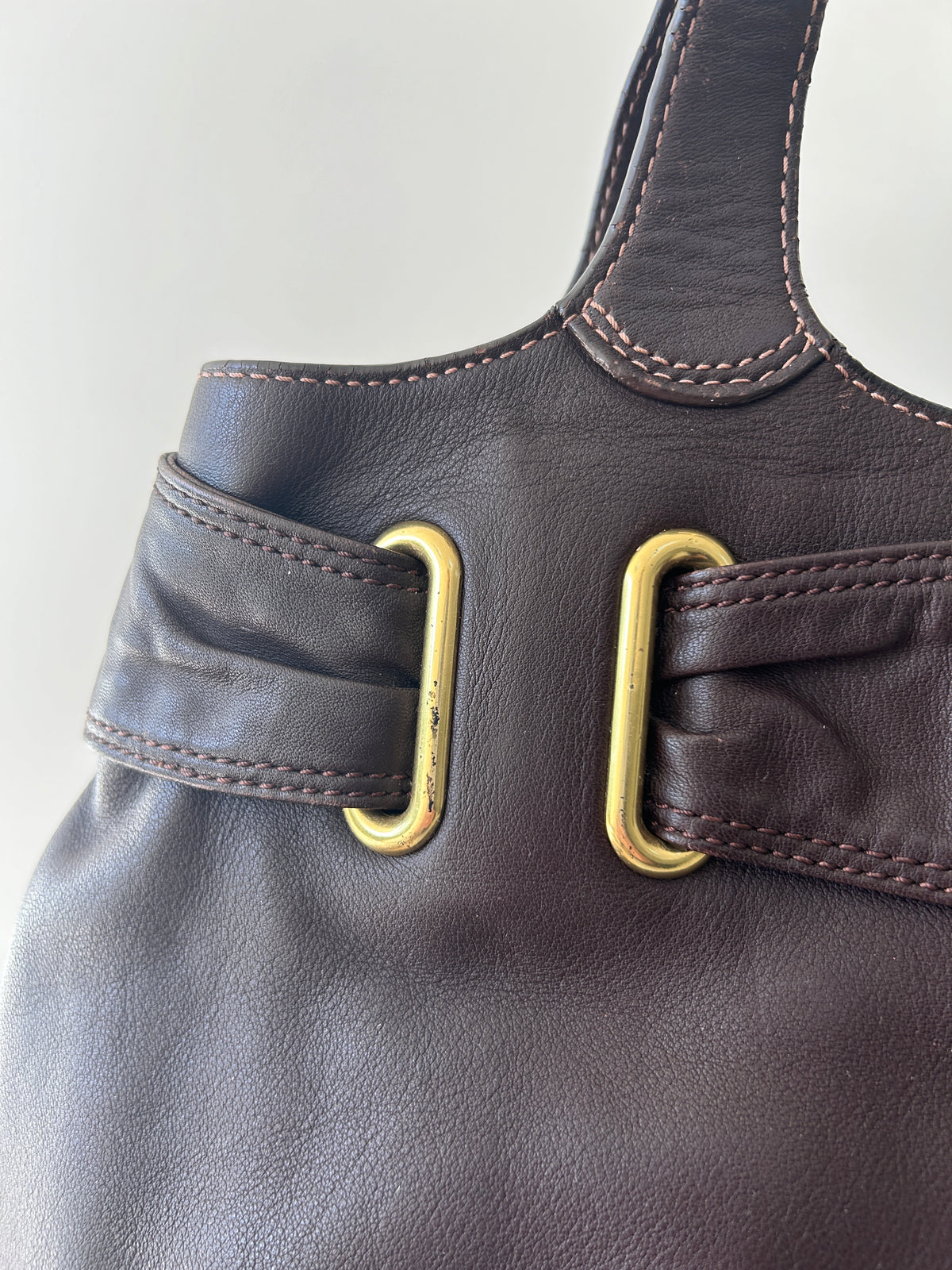 Vintage Coach brown leather Bleecker shoulder bag