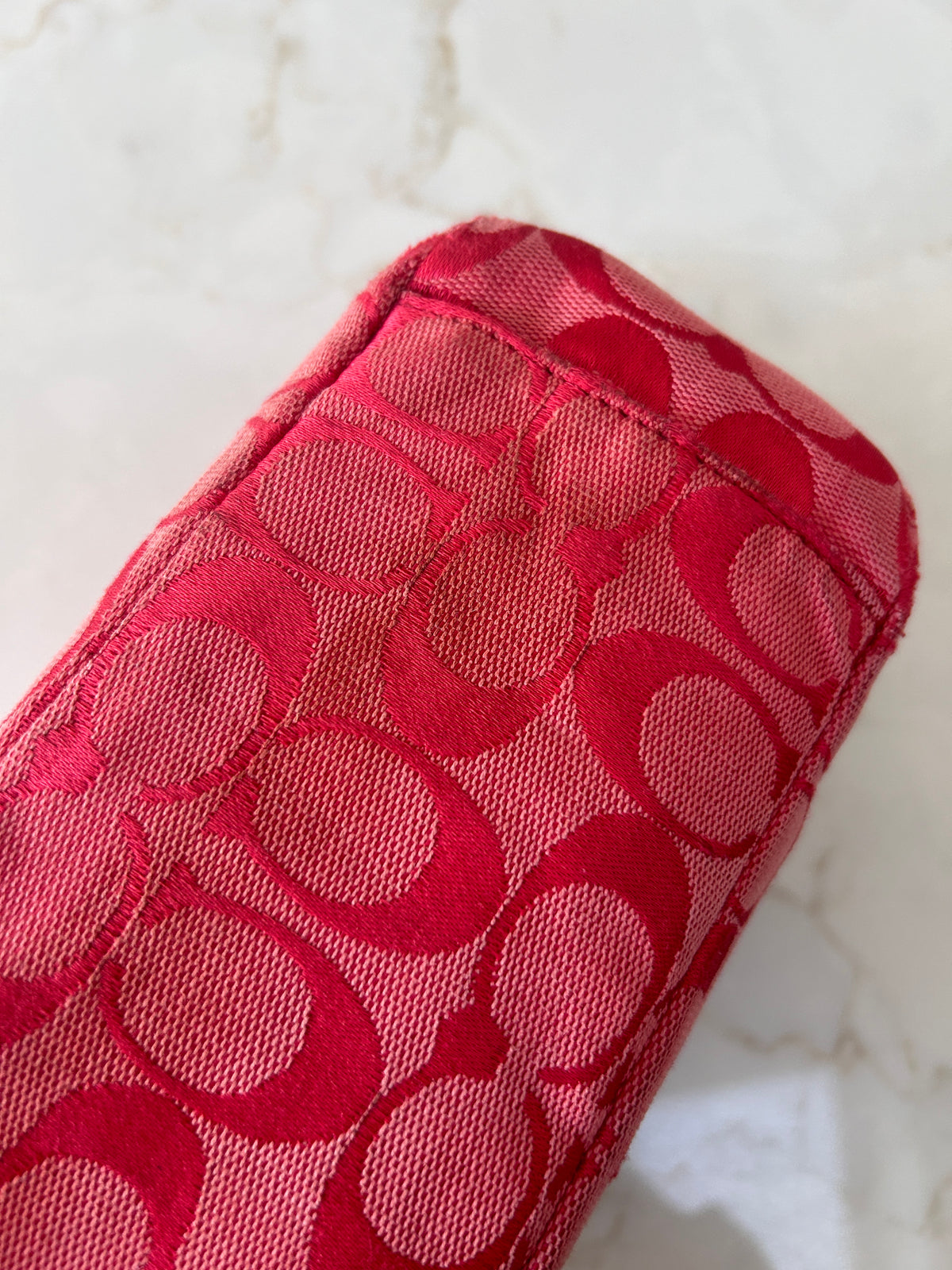 Vintage Coach red monogram small shoulder bag