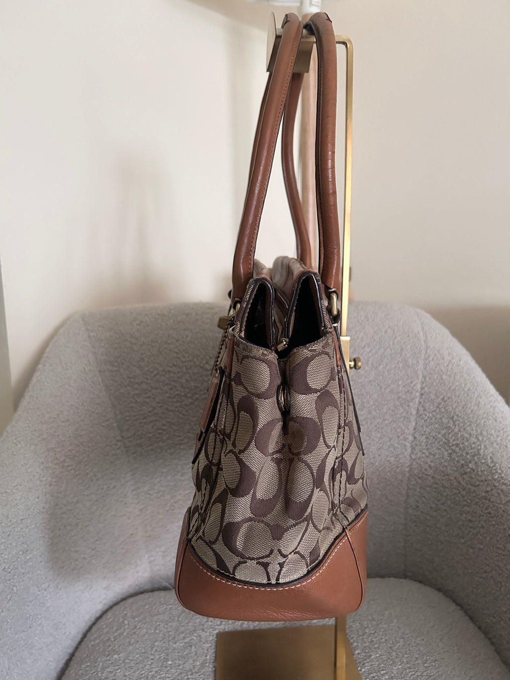 Vintage Coach Hampton turnlock shoulder bag