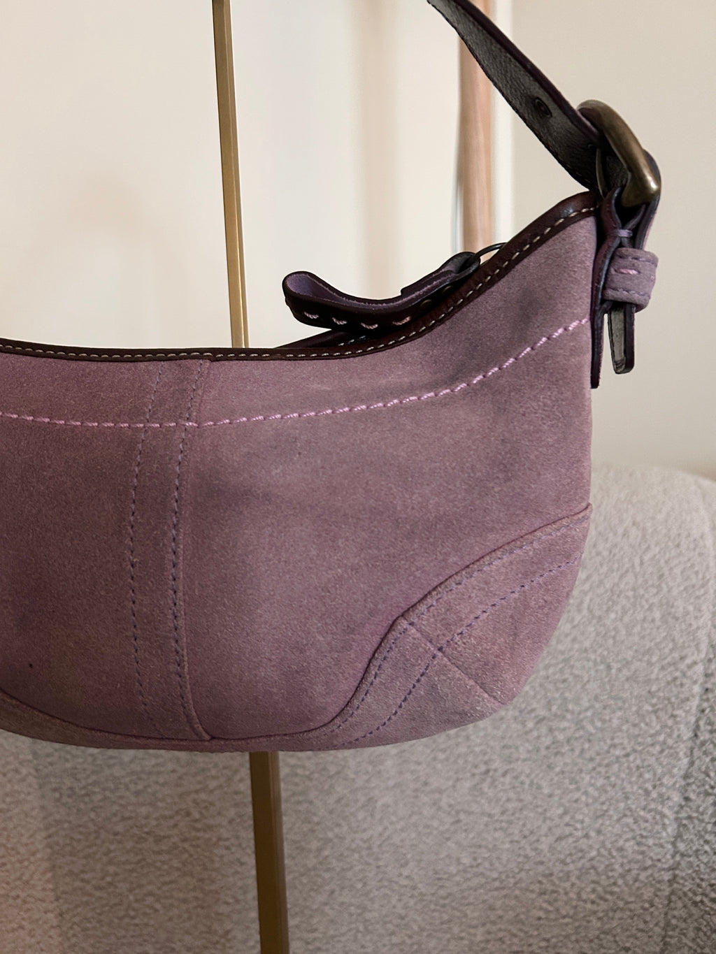 Vintage Coach purple suede shoulder bag