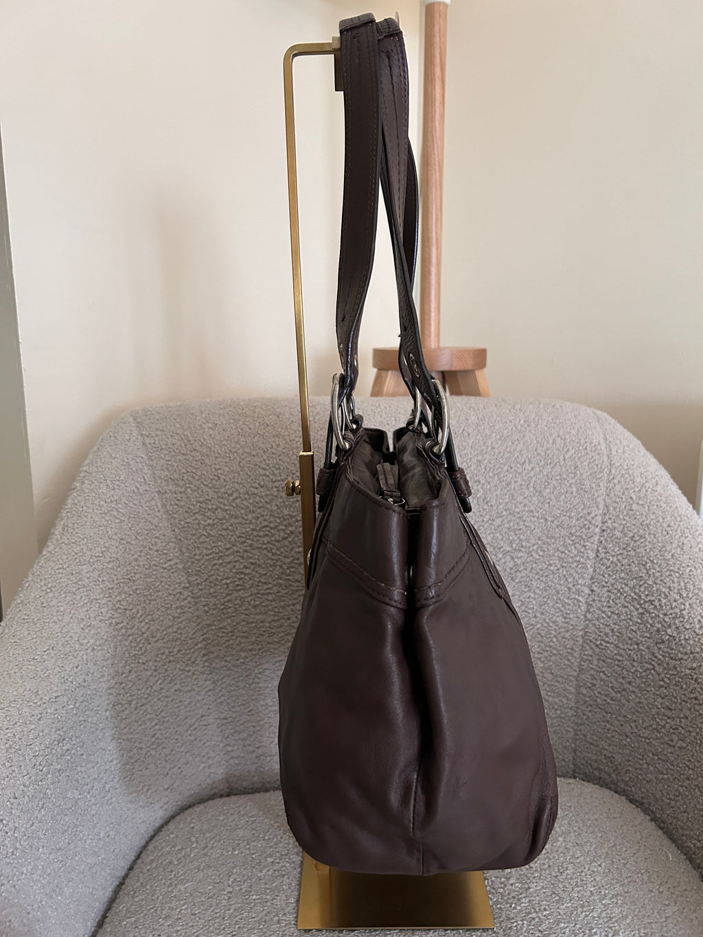 Vintage Coach brown leather Soho tote shoulder bag