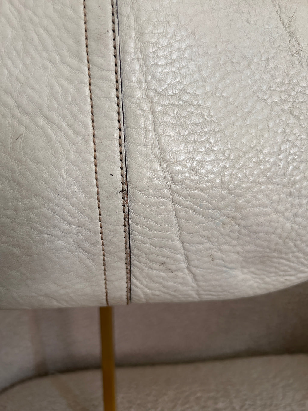 Vintage Coach white and brown leather shoulder bag