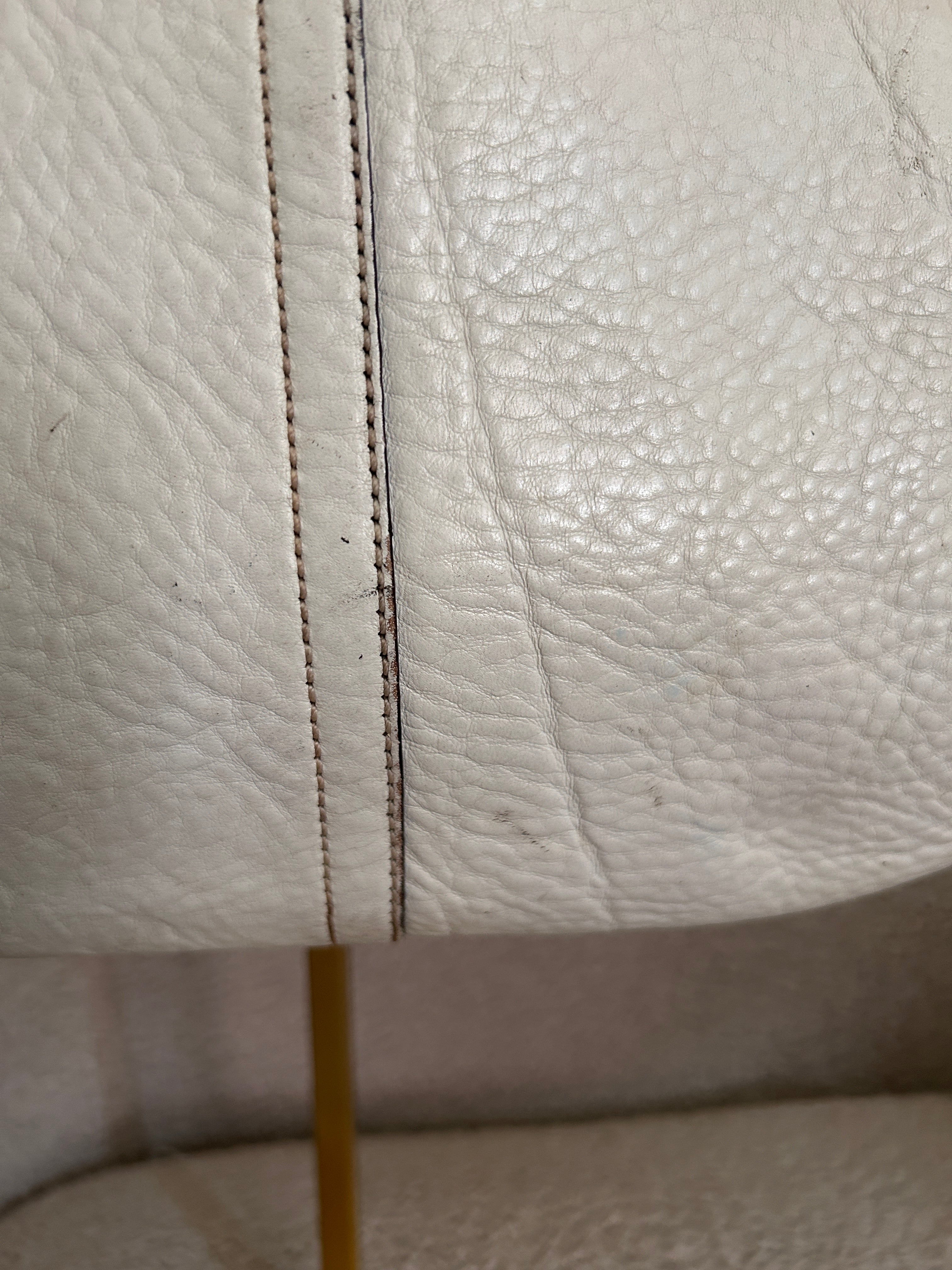 Vintage Coach white and brown leather shoulder bag