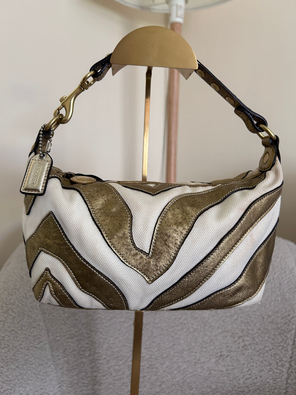 Vintage Coach zebra mini handbag