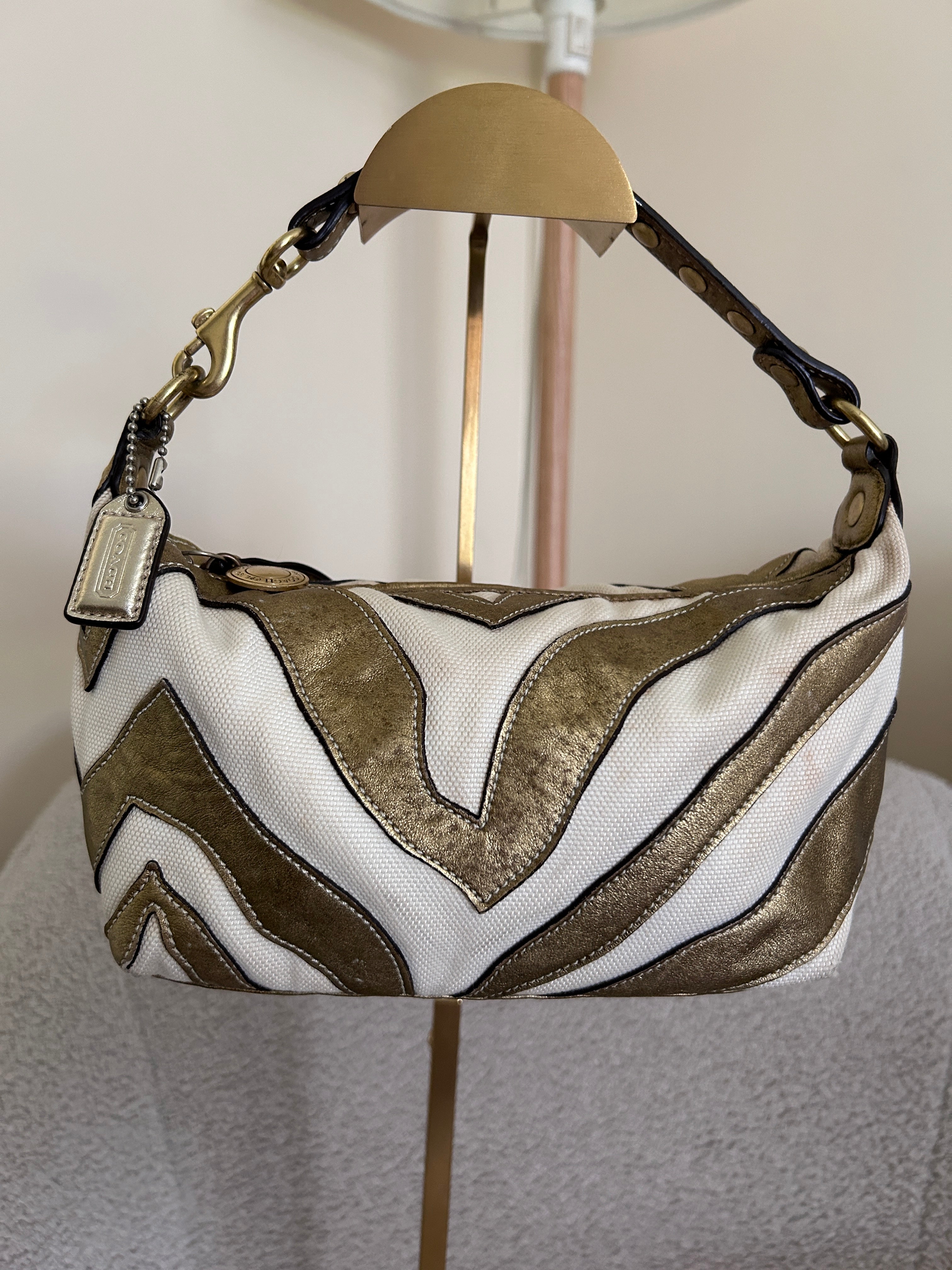 Vintage Coach zebra mini handbag