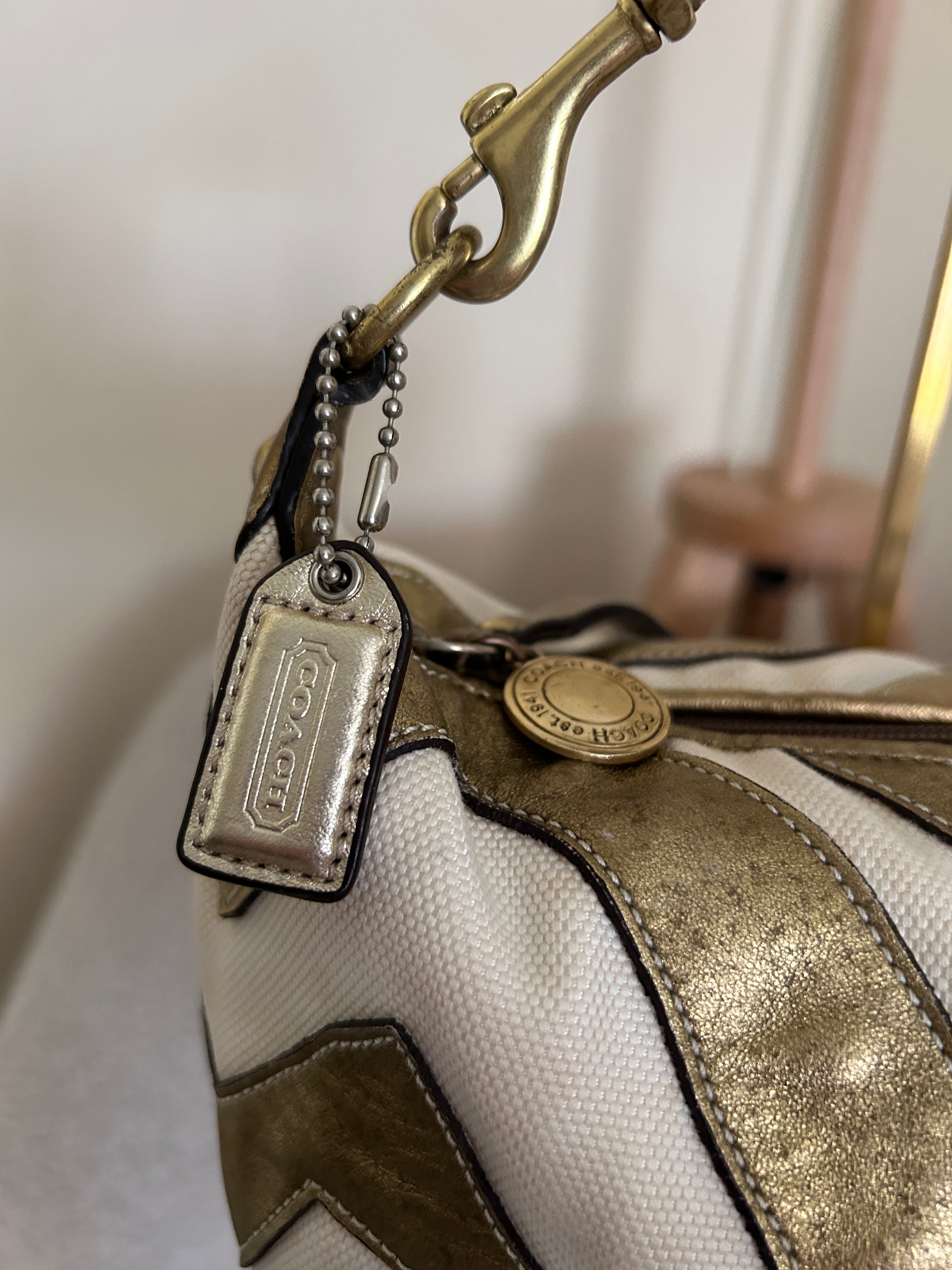Vintage Coach zebra mini handbag
