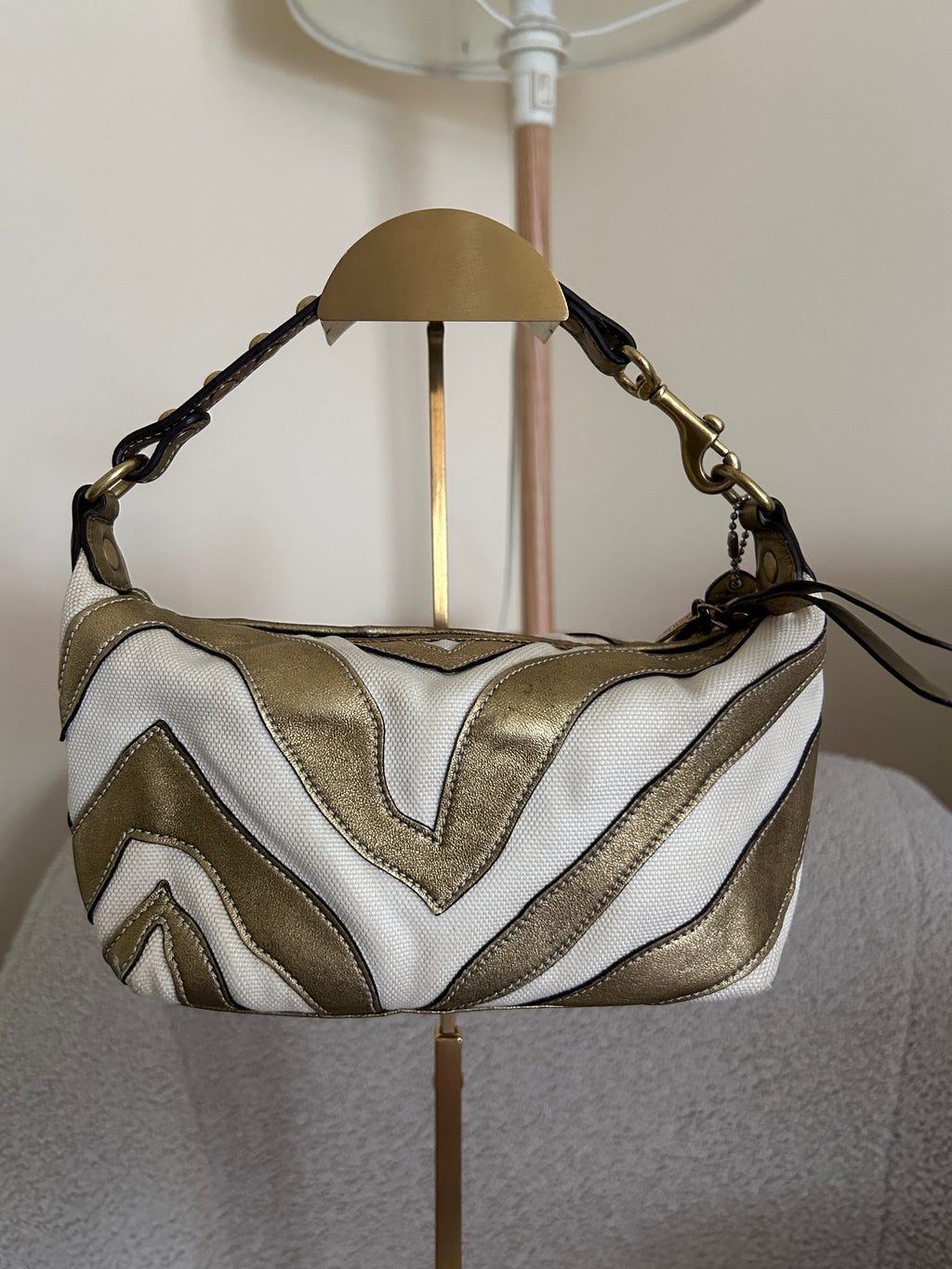 Vintage Coach zebra mini handbag