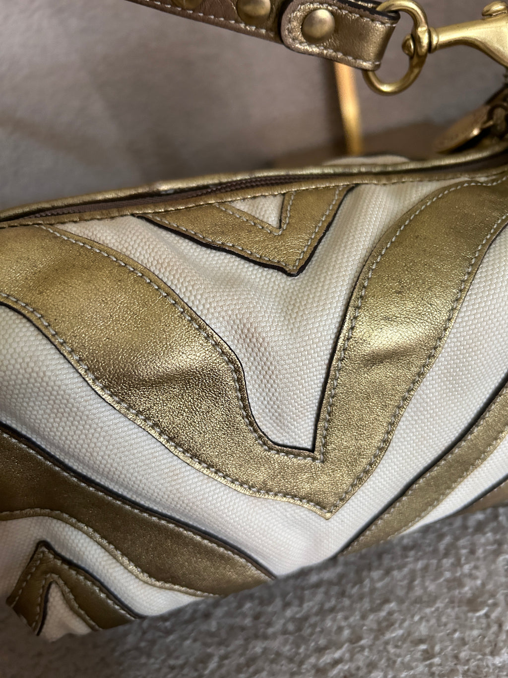 Vintage Coach zebra mini handbag