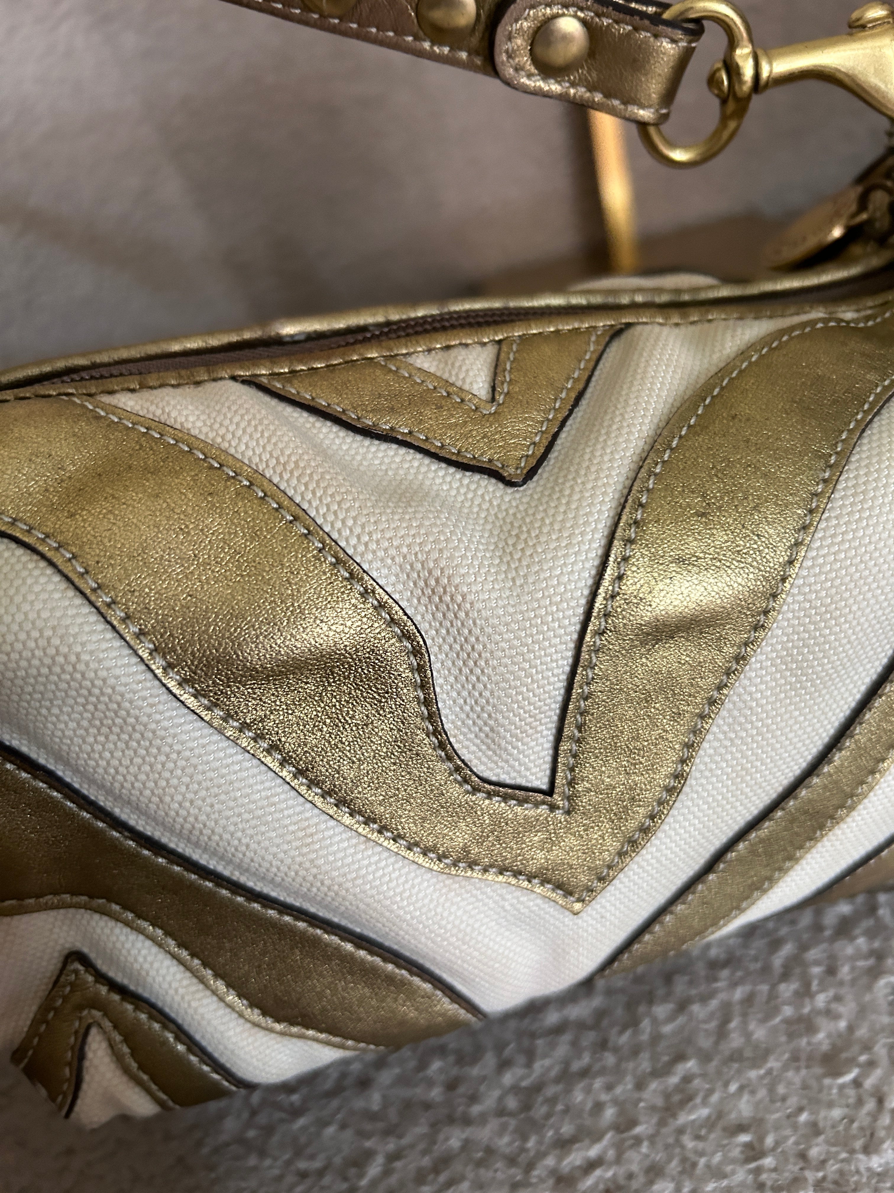 Vintage Coach zebra mini handbag