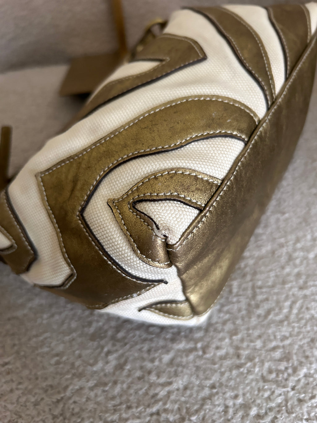 Vintage Coach zebra mini handbag