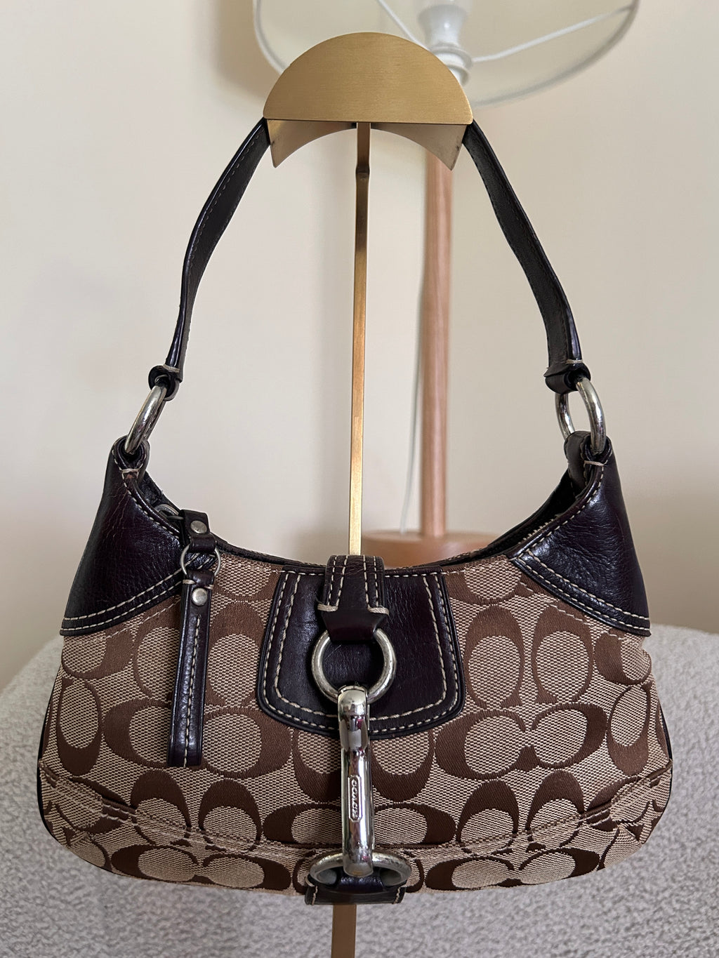 Vintage Coach mini Hampton clip shoulder bag