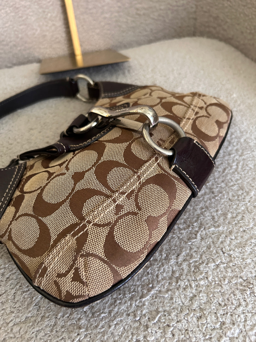 Vintage Coach mini Hampton clip shoulder bag