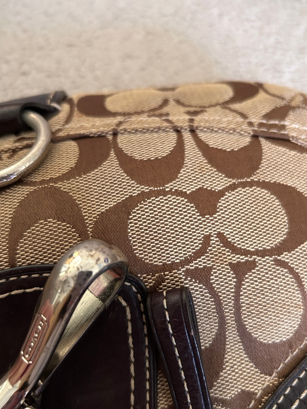 Vintage Coach mini Hampton clip shoulder bag