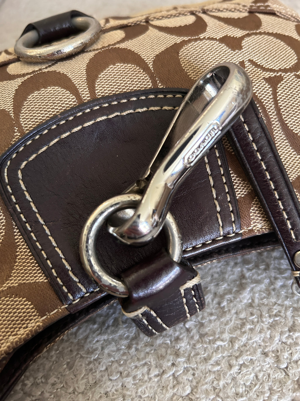 Vintage Coach mini Hampton clip shoulder bag