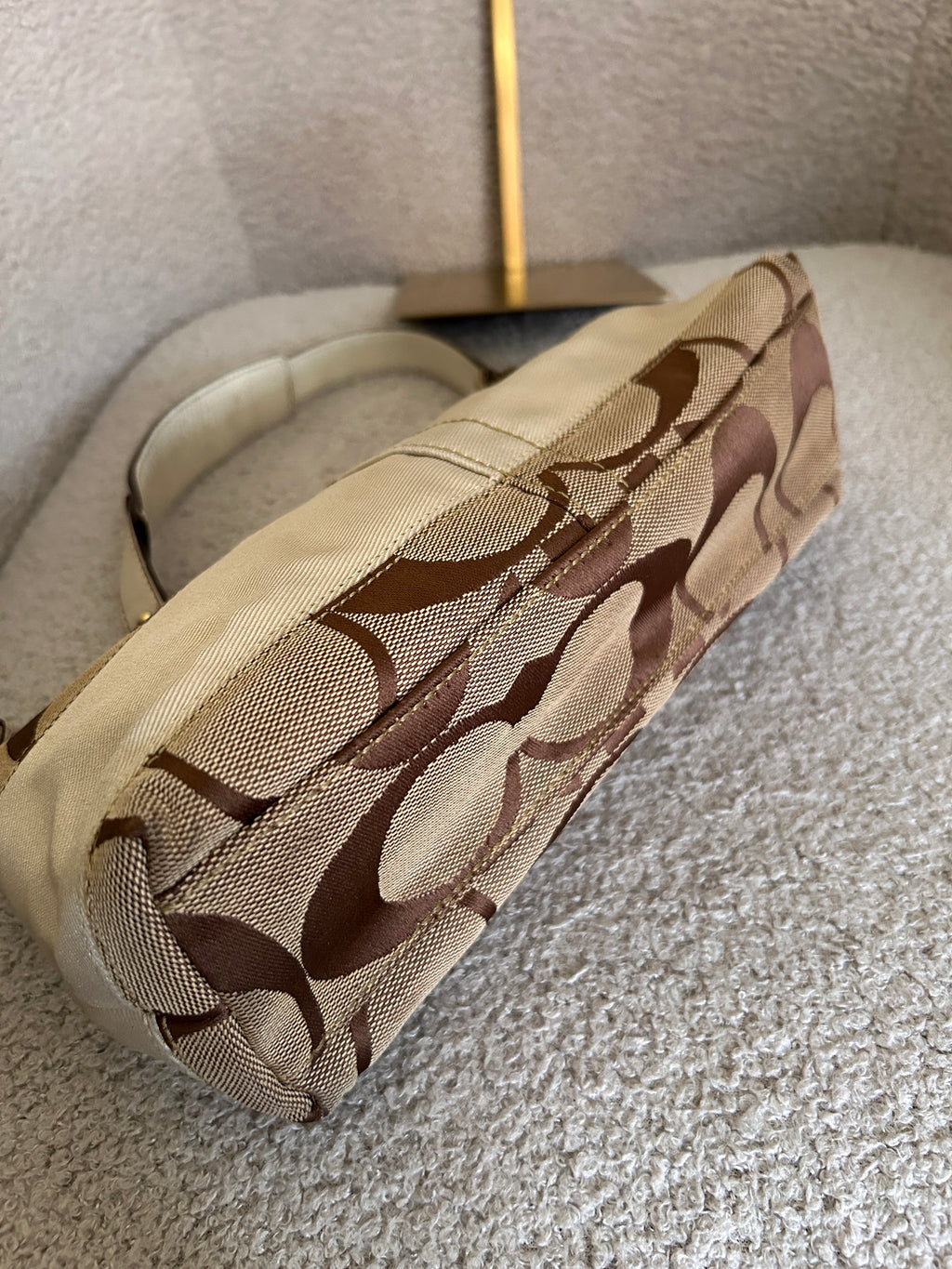 Vintage Coach white stripe mini shoulder bag