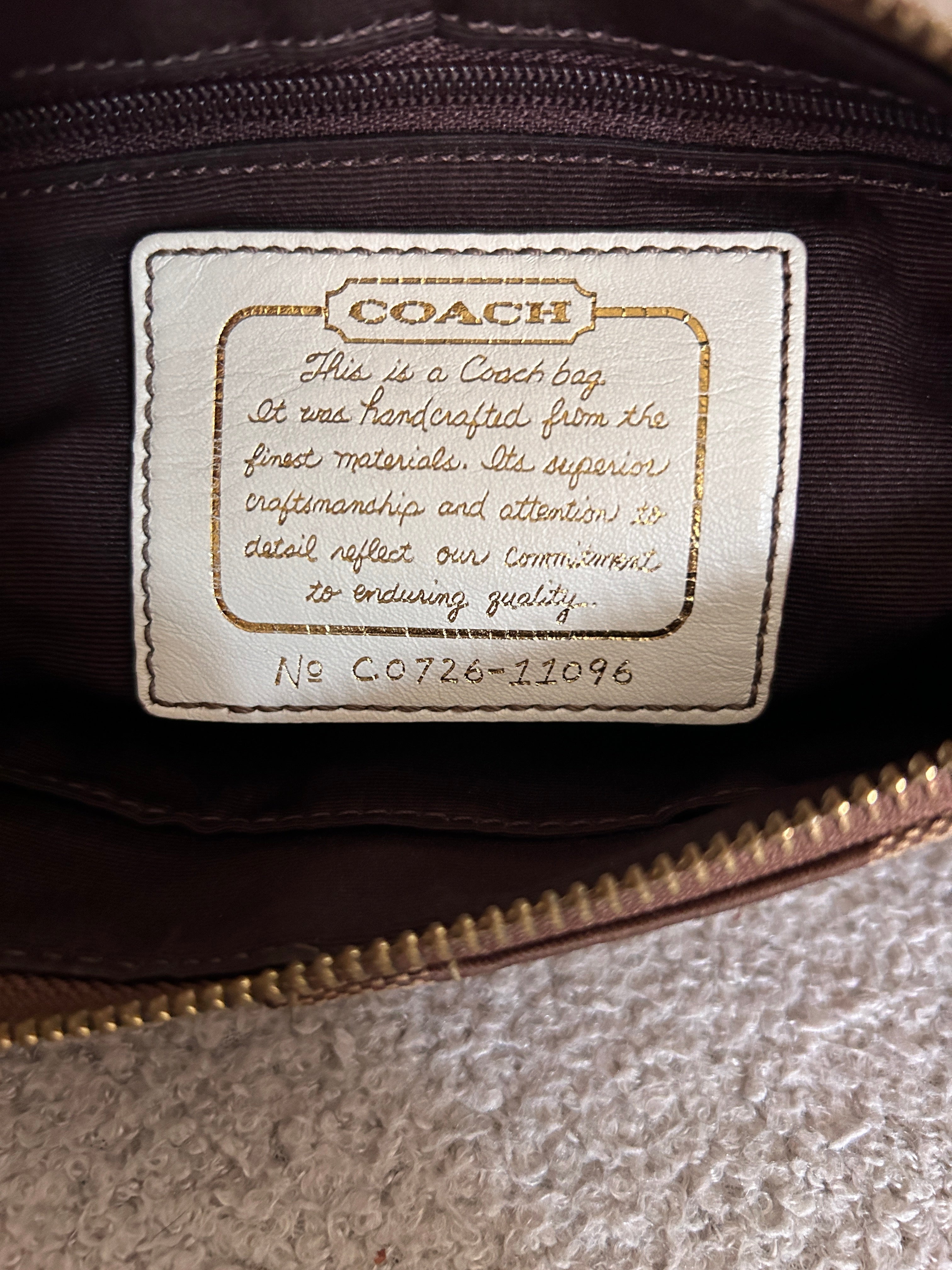 Vintage Coach white stripe mini shoulder bag
