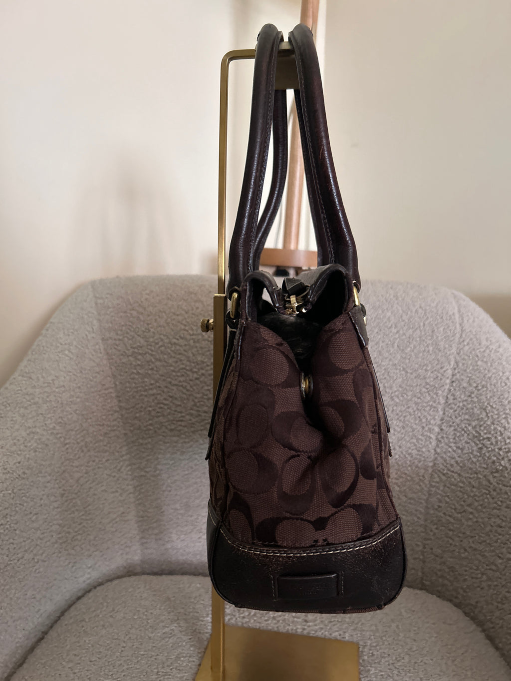 Vintage Coach chocolate brown Hamptons shoulder bag
