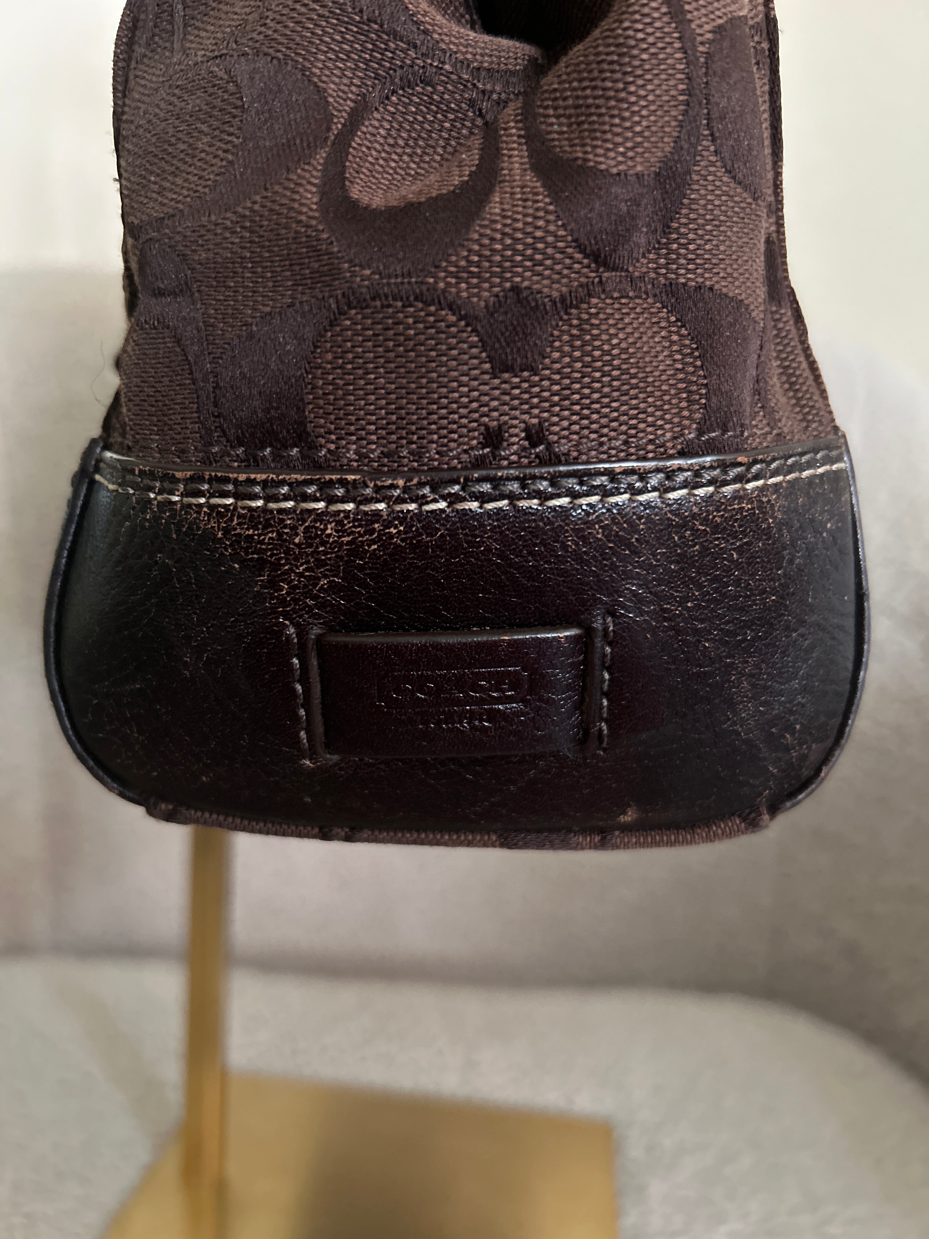 Vintage Coach chocolate brown Hamptons shoulder bag