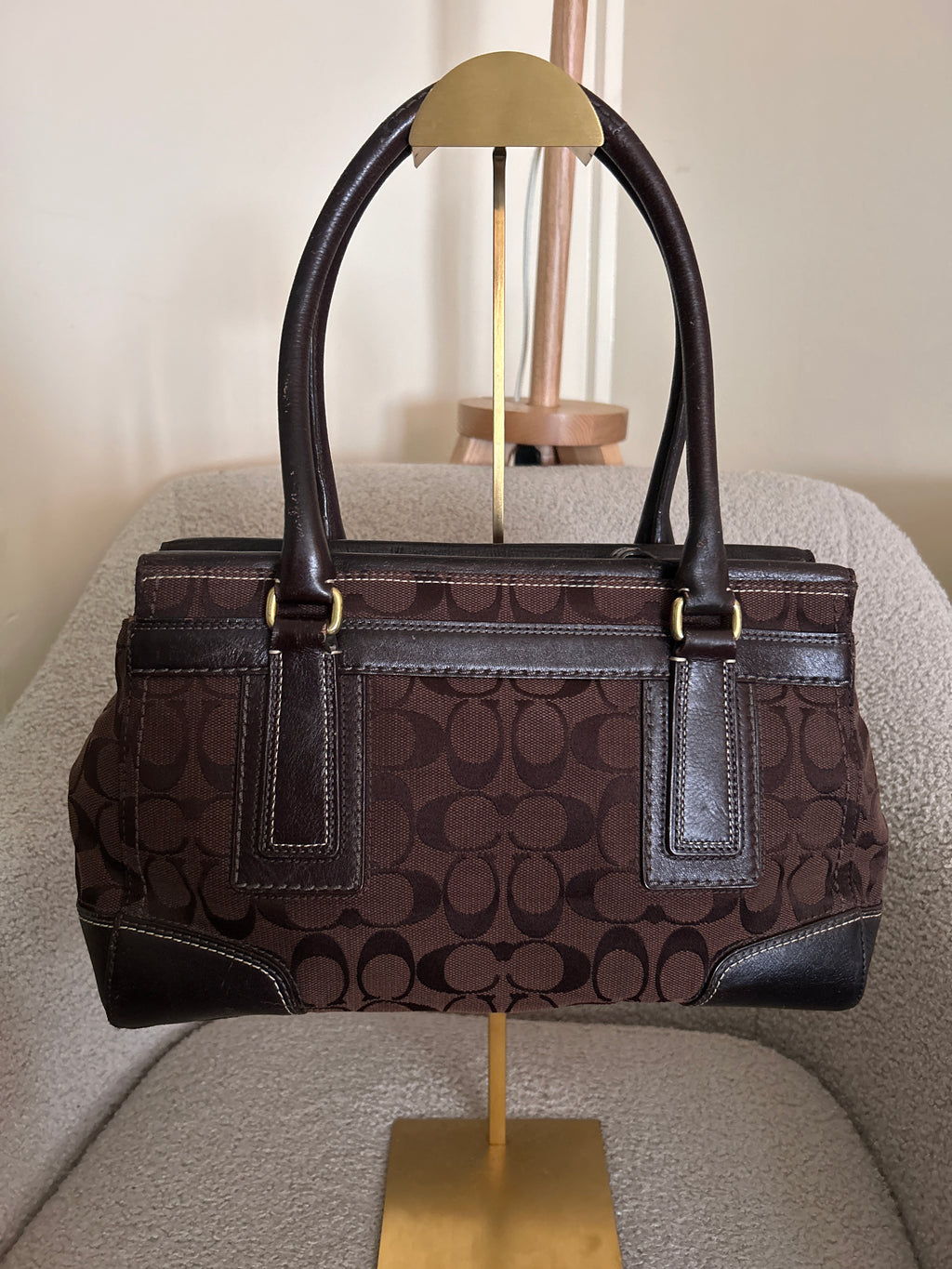 Vintage Coach chocolate brown Hamptons shoulder bag