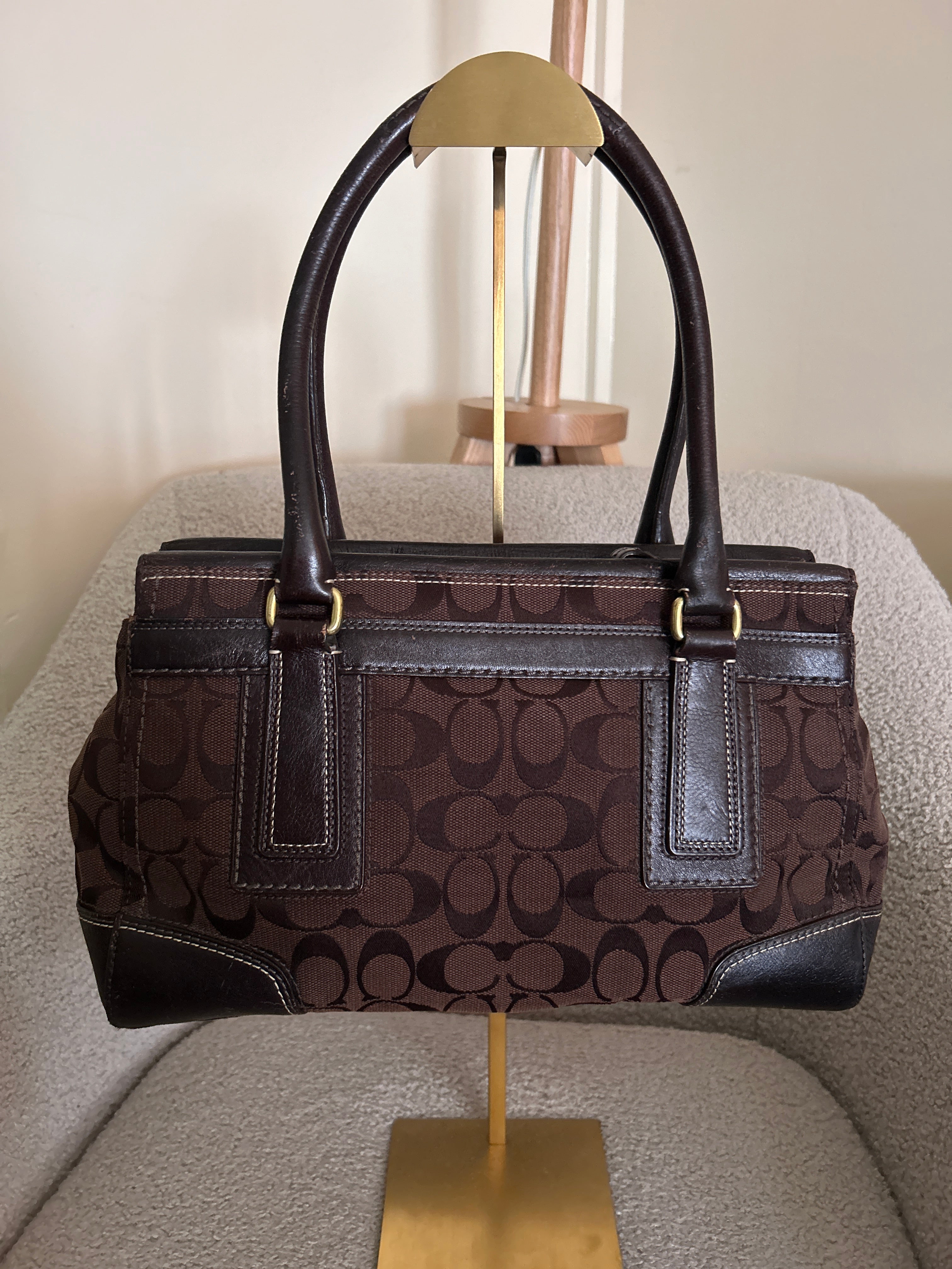 Vintage Coach chocolate brown Hamptons shoulder bag