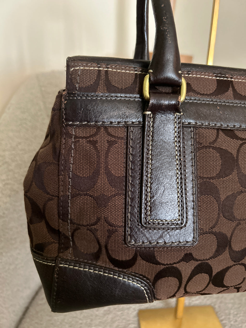 Vintage Coach chocolate brown Hamptons shoulder bag